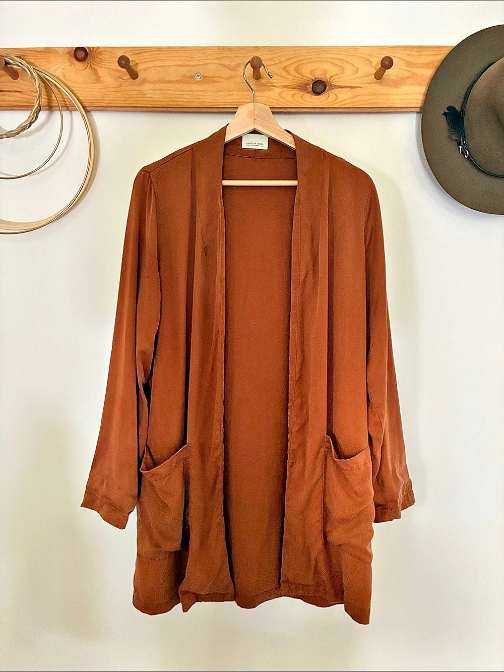 Amanda Moss Brown Open Front Blazer